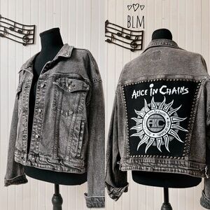 Alice In Chains acid wash denim jacket